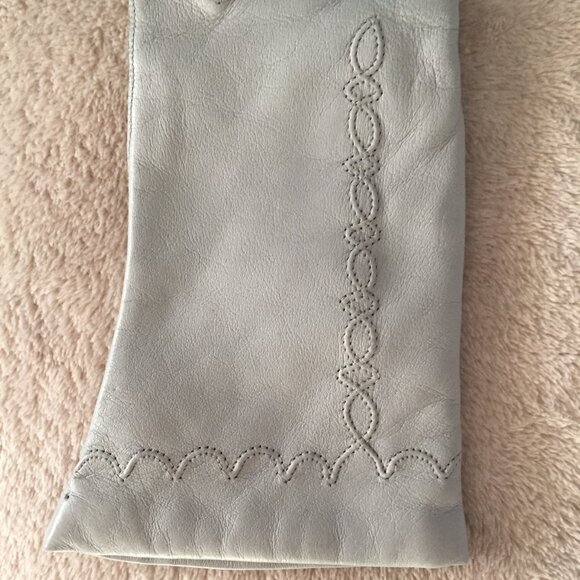 AUCLAIR grey leather gloves sz 6.5 - Picture 4 of 8